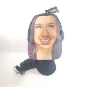 Wwe AJ Lee Embellished Likeness Hat W/ Attached Hair Pony Tail Cap Cosplay